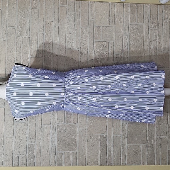 KARL LAGERFELD PINSTRIP POLKA DOT DRESS - Picture 4 of 11